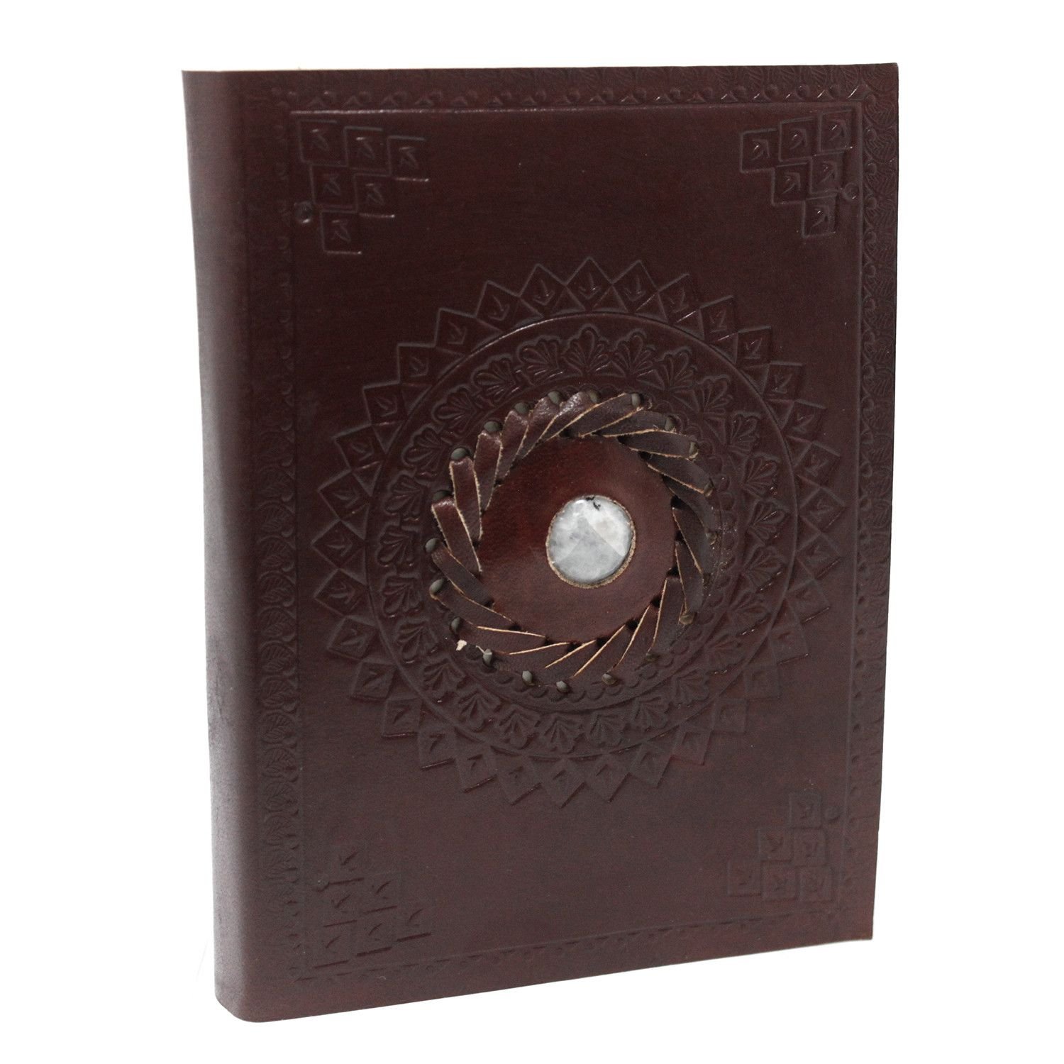 Læder Notesbog - Månesten 17x12 cm