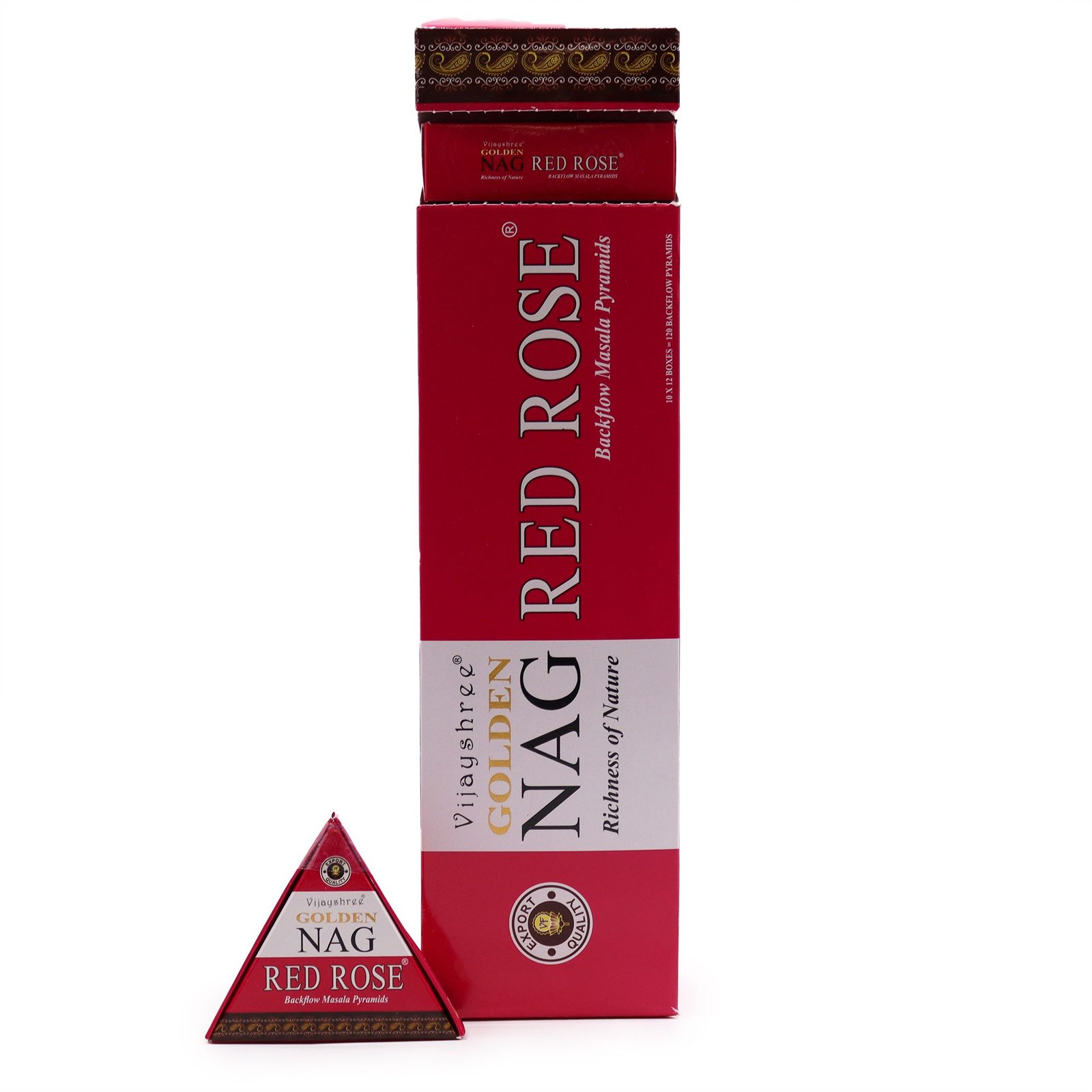 42g Jumbo Golden Nag - Rød Rose Back Flow Røgelseskegler - Billede 3