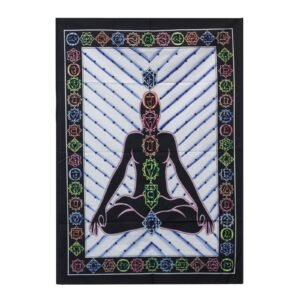 Håndmalet vægkunst i bomuld - chakra Buddha