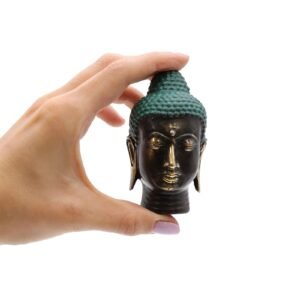 Lille Antik Messing Buddhahoved