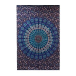 Enkelt Bomuldssengetæppe og Vægtæppe - Klassisk Mandala 130cm x 200cm