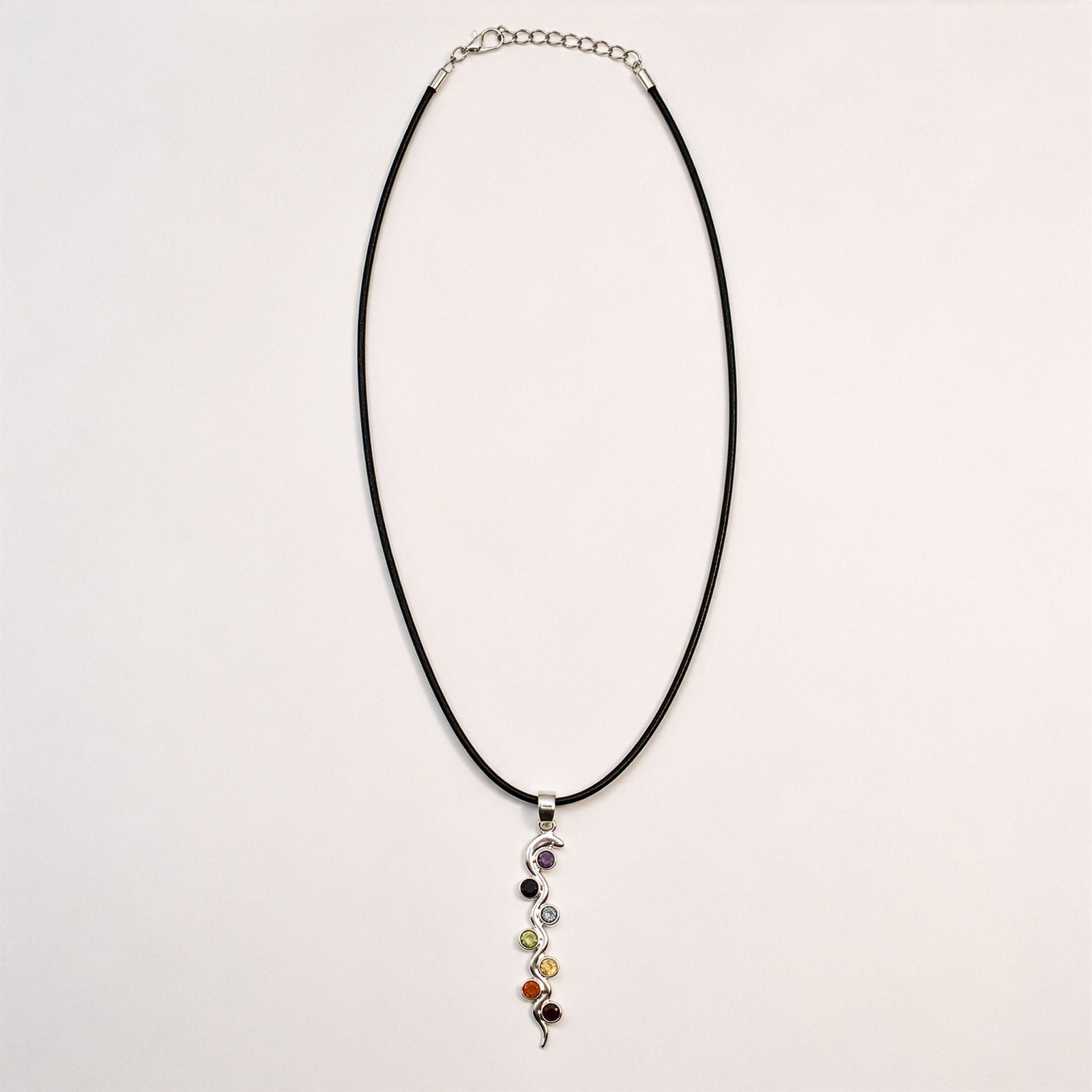 Indisk Andagtsvedhæng - Sølvbelagt (45cm Snor) - Slange Chakra - Billede 2
