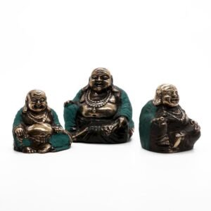 Sæt af 3 - Glade Buddhaer (blandede størrelser)