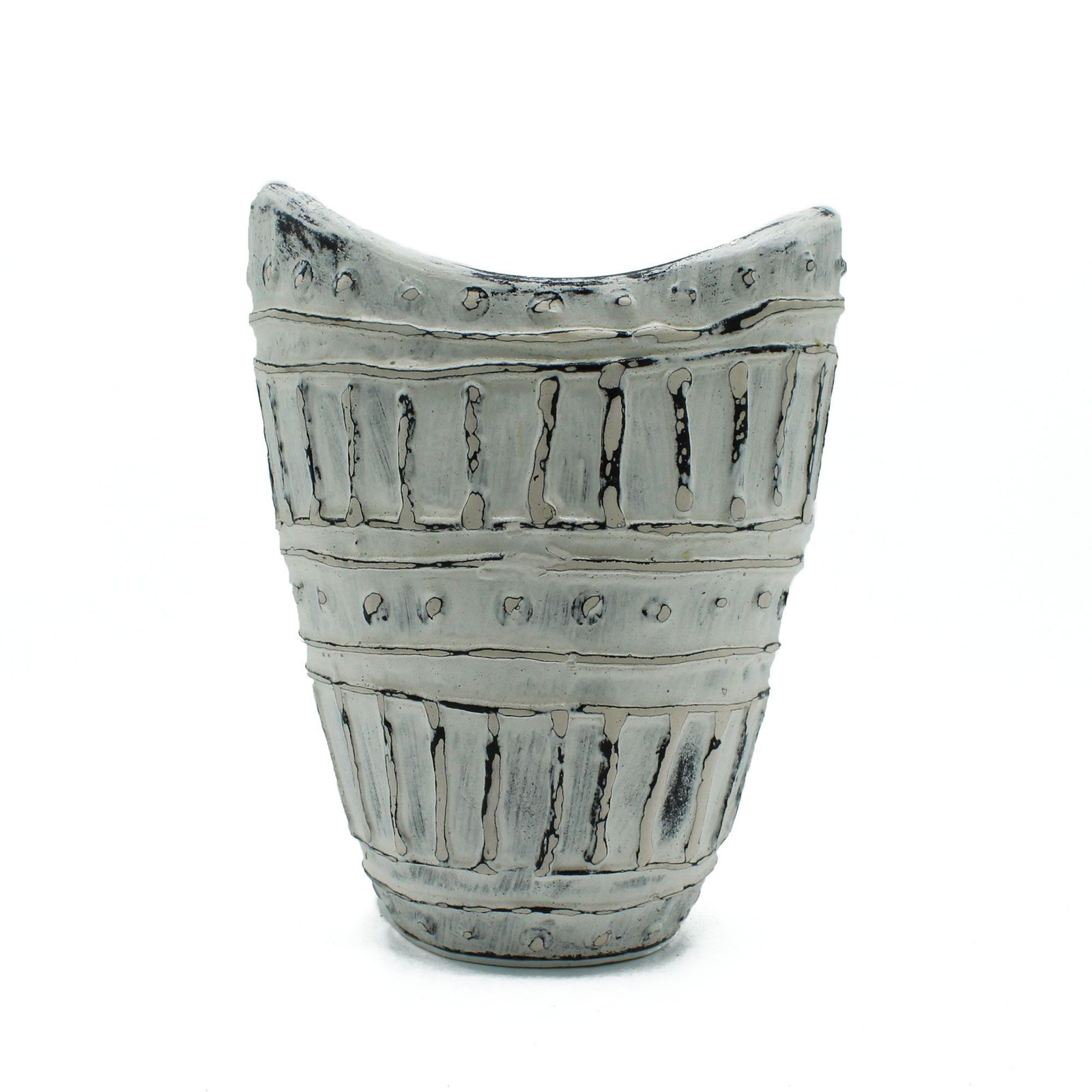 Vase med Bred Hals - Creme 22cm - Billede 3