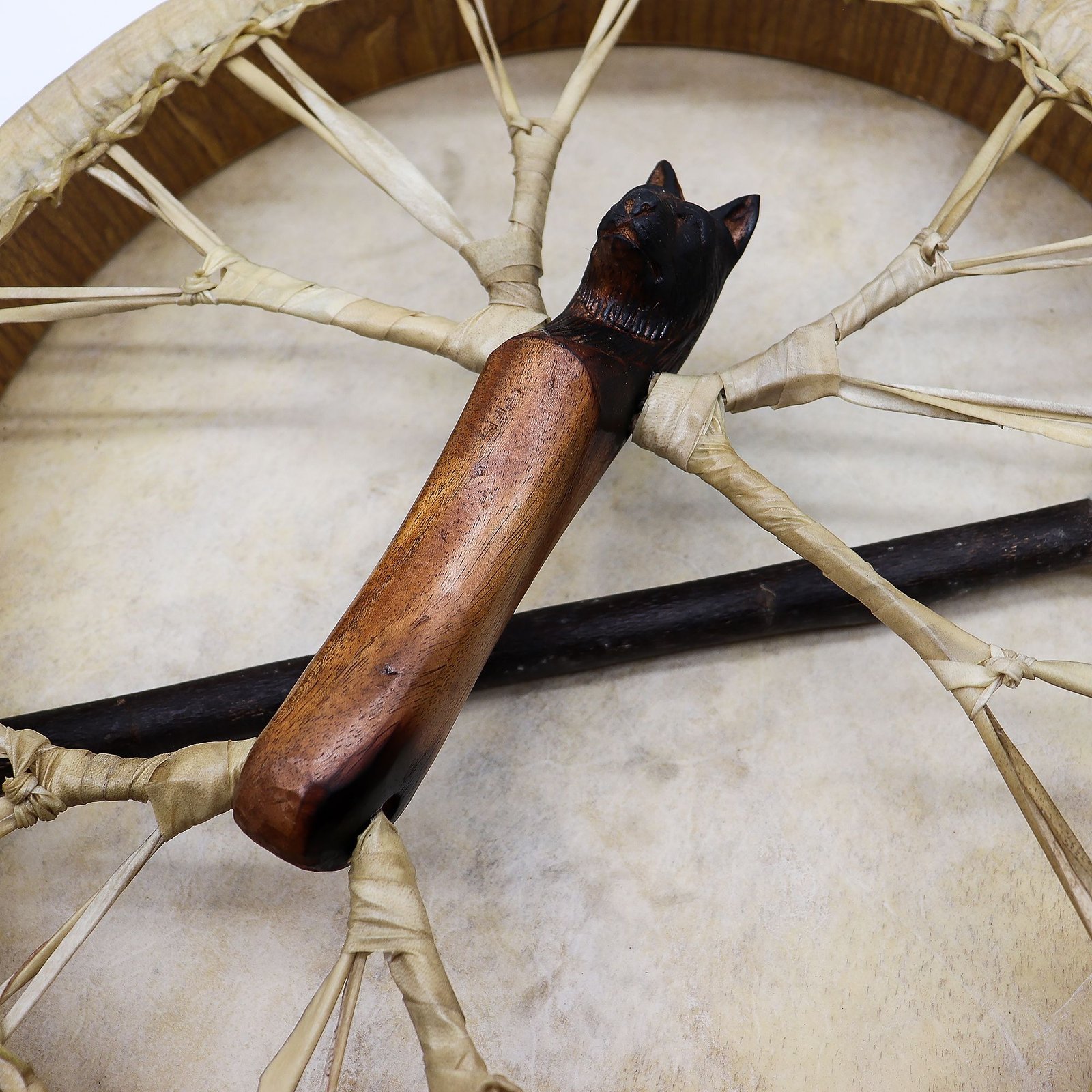 Spirit of the Wolf - Sharman Drum & Stick- Tunable - 40cm - Billede 6