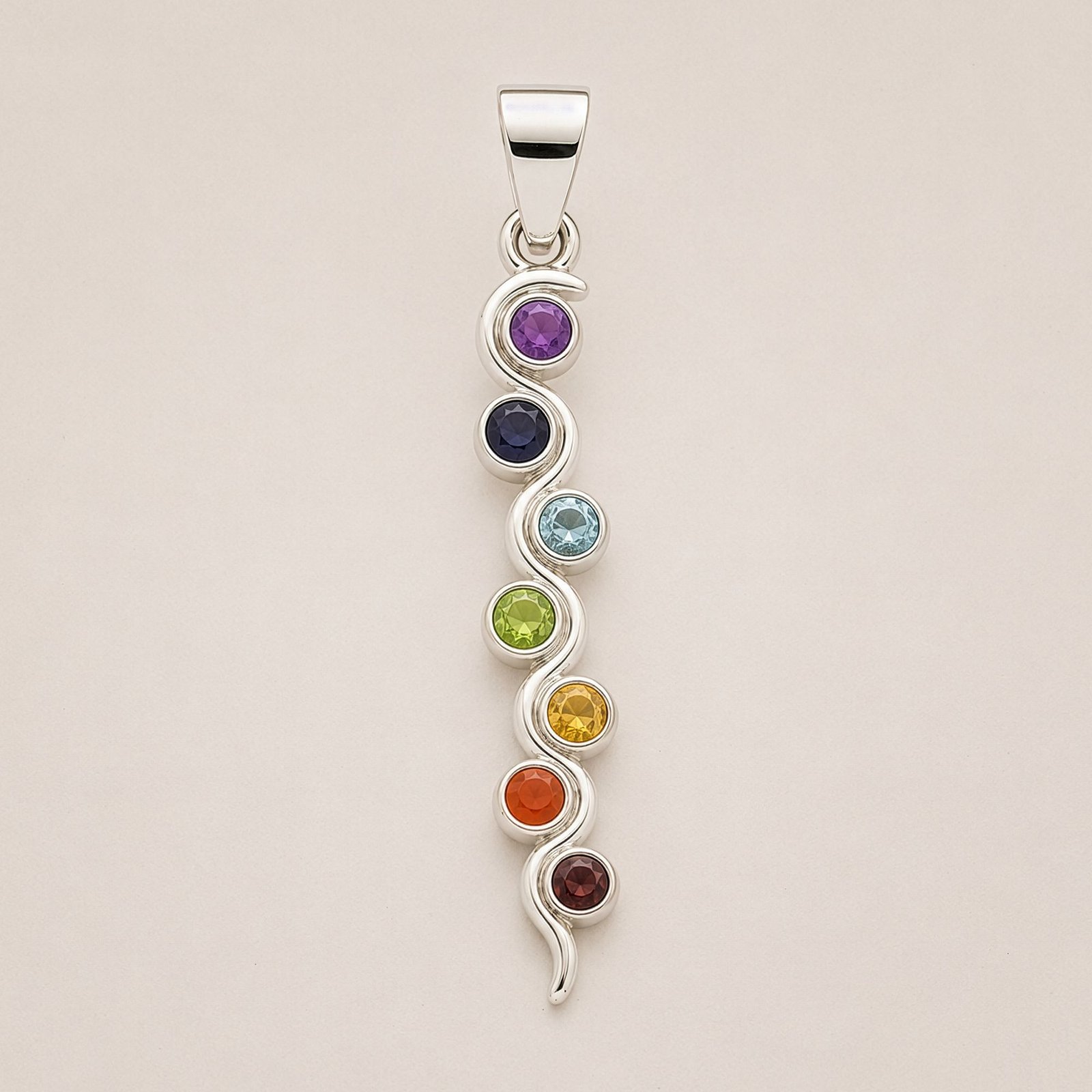 Indisk Andagtsvedhæng - Sølvbelagt (45cm Snor) - Slange Chakra - Billede 3