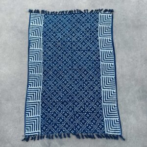 Håndlavet indigo plaid - 170x120cm - Kasba fliser