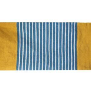 Indisk Bomuldstæppe - 70x170cm - Gul/Blå