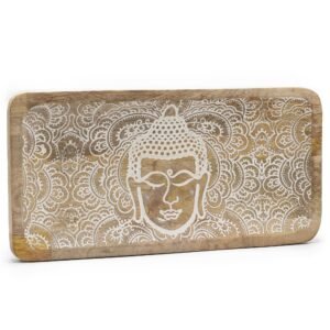 Lang Bakke 30x15x2.5cm - Buddha Ansigt Whitewash