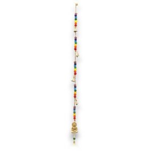 Indiske Klokkespil - Messing Buddha med Chakra Perler Klokkestreng - 53cm