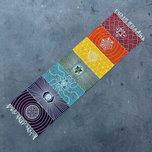 100% Bomulds Yogamåtte - 60x200cm - 7 Chakraer