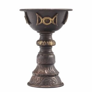 Antik Kobber Ritualbæger med Tredobbelt Måne 8x13cm