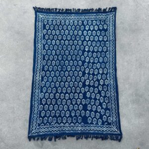 Håndlavet indigo plaid - 170x120cm - Chhota blomst