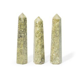 Ædelsten Sekskantet Obelisk Spids ca. 11cm - Epidot