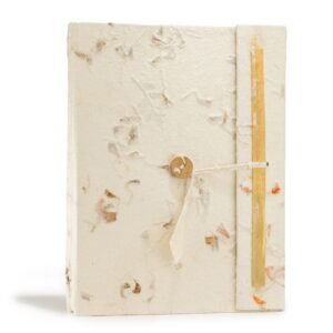 Stor Lokta notesbog med blomstermønster (21x15cm) - 45 blade - inkl. bogmærke
