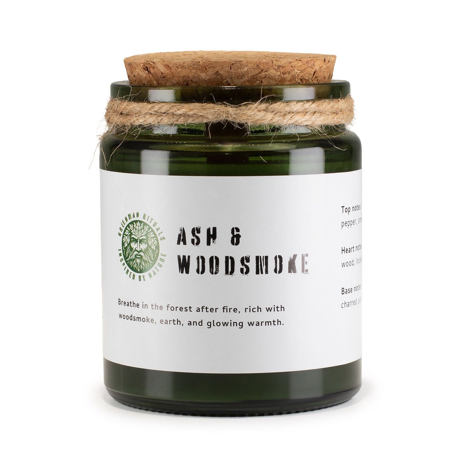 Greenman Woodwick Soy Candle - Ash & Woodsmoke - Billede 2
