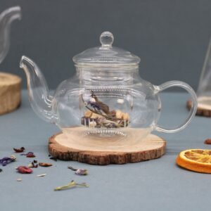 Glas Tekande med Infuser - Rund Perle - 400ml