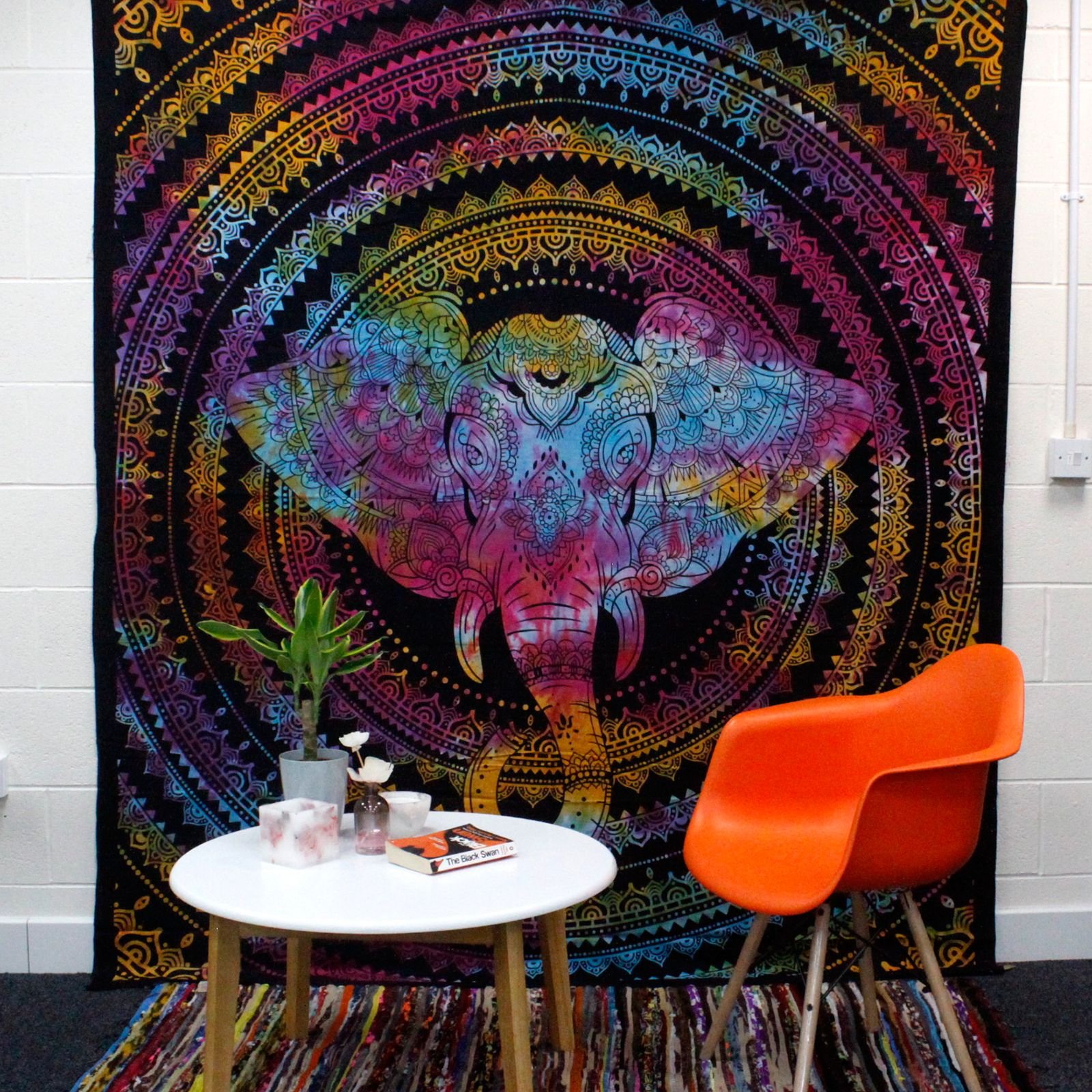 Dobbelt Bomuldssengetæppe og Vægtæppe - Elefanthoved 230cm x 200cm - Billede 2