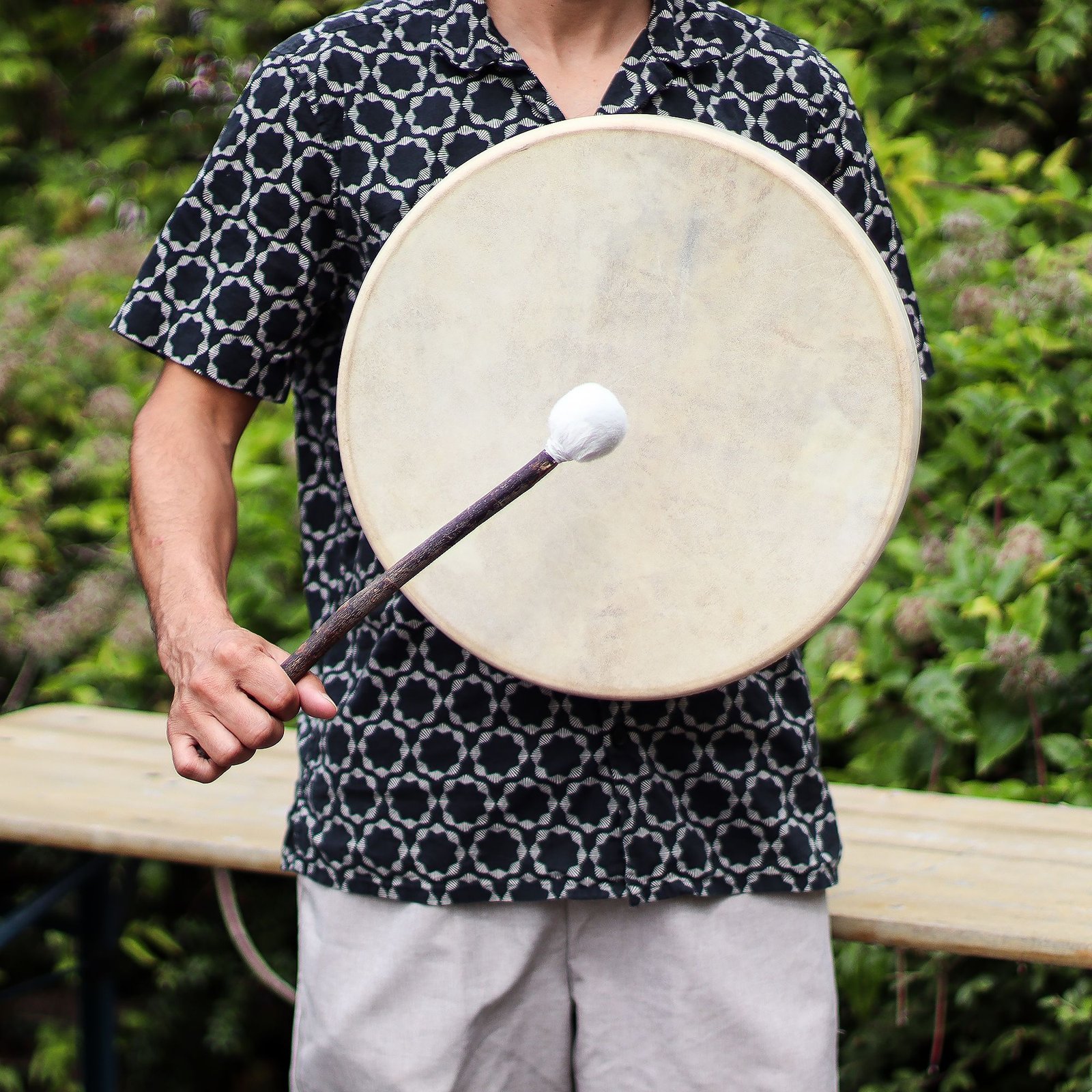 Spirit of the Bear - Shaman Drum & Stick- Tunable - 40cm - Billede 8