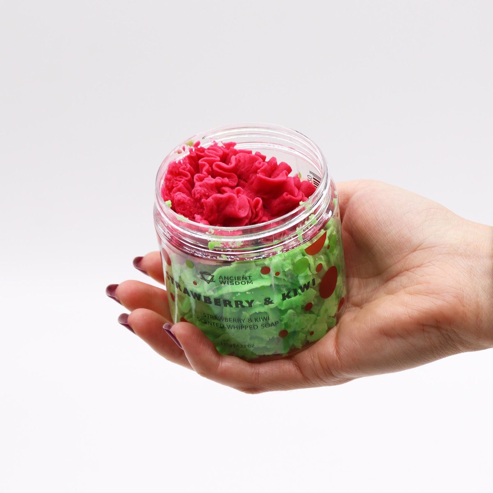 Pisket cremesæbe – Jordbær & kiwi, 120 g - Billede 2