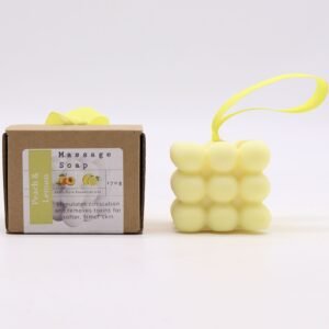 Massagesæbe med snor i æske – Peach & Lemon